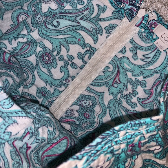 LOFT Green & Cream Zip Up Skirt size 0 - Picture 8 of 10